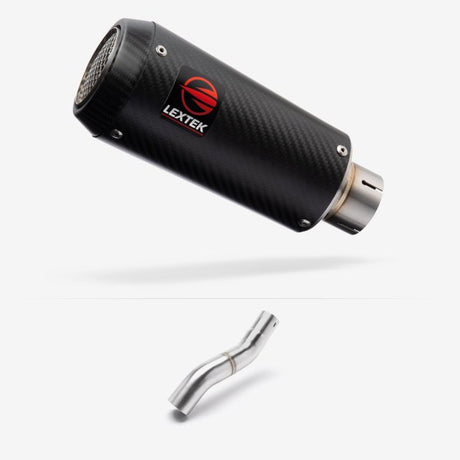 Lextek Stainless Steel CP9C Exhaust 180mm for Honda CBR500R (22-24) with Link Pipe