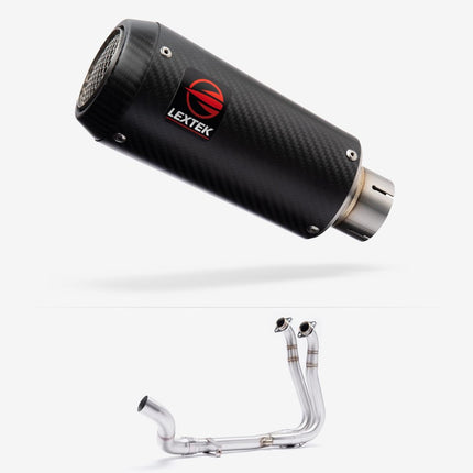 Lextek Carbon Fibre CP9C 180mm Exhaust System for Suzuki GSX-8S/R (23-24)