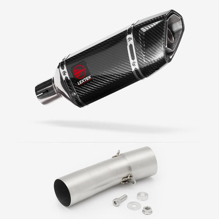 Lextek Carbon Fibre SP11CL 200mm Exhaust with Link Pipe for BMW F 800 R (08-19)