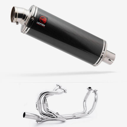 Lextek Carbon Fibre OP8C Full Exhaust System with Link pipe for Honda VFR800 2014-2021