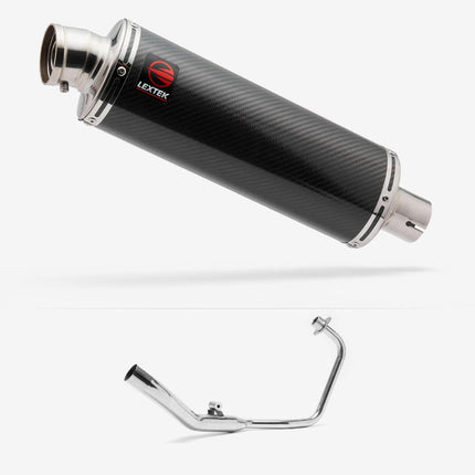 Lextek Carbon Fibre OP8C Matt Exhaust System 350mm for Lexmoto XTR S 125