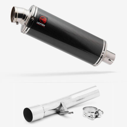 Lextek Carbon Fibre OP8C Matt Exhaust 350mm with Link Pipe