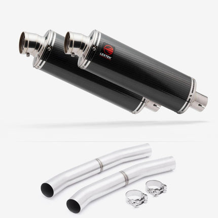 Lextek Carbon Fibre OP8C Matt Exhaust 350mm with Link Pipes for Suzuki GSX 1300 R Hayabusa (08-17)