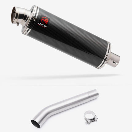 Lextek Carbon Fibre OP8C Matt Exhaust 350mm with Link Pipe for Yamaha YZF600R Thunder Cat (95-07)