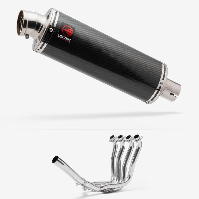 Lextek Carbon Fibre OP8C Matt Exhaust System 350mm for Suzuki GSXR 1000 (01-06)