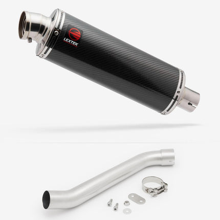 Lextek Carbon Fibre OP8C Matt Exhaust 350mm with Link Pipes for Aprilia RSV 4 (09-14) Tuono (11-16)