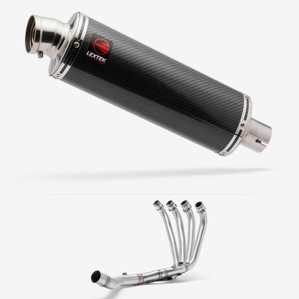 Lextek Carbon Fibre OP8C Matt Exhaust System 350mm for Honda CBR650F/CB650F (14-18)