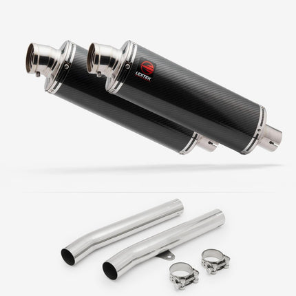 Lextek Carbon Fibre OP8C Matt Exhaust 350mm with Link Pipes for Honda CBR1100XX Blackbird (96-07)