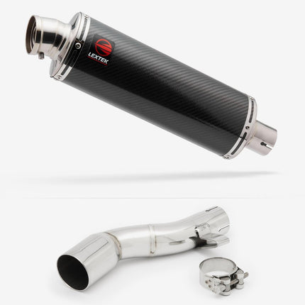 Lextek Carbon Fibre OP8C Matt Exhaust 350mm with Link Pipe