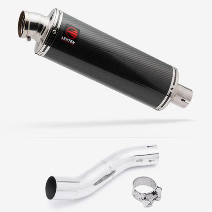 Lextek Carbon Fibre OP8C Matt Exhaust 350mm with Link Pipe for Suzuki GSX 250 R (17-18)
