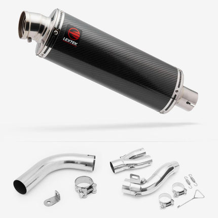 Lextek Carbon Fibre OP8C Matt Exhaust 350mm with Link Pipe for Honda CB1000R (08-17)