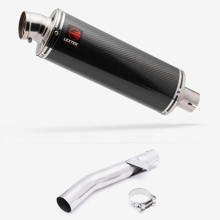 Lextek Carbon Fibre OP8C Matt Exhaust 350mm with Link Pipe for Yamaha FZS 600 Fazer (97-03)