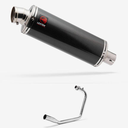 Lextek Carbon Fibre OP8C Matt Exhaust System 350mm for Lexmoto Isca