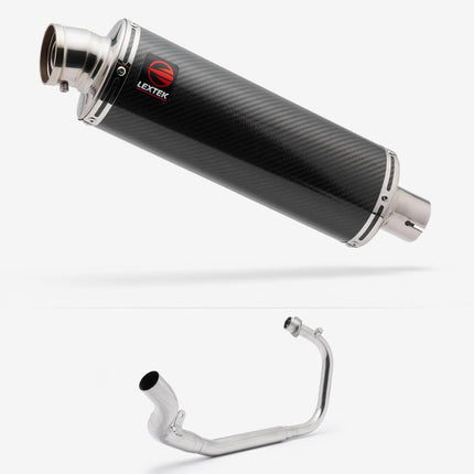 Lextek Carbon Fibre OP8C Matt Exhaust System 350mm for Lexmoto LXR 125