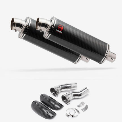 Lextek Matt Carbon Fibre OP8C Exhaust 350mm with Link Pipes for Suzuki GSX 1300 R Hayabusa (21-24)