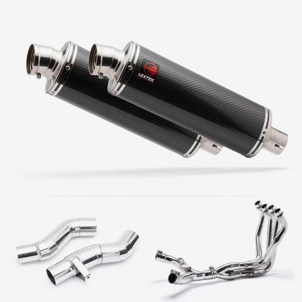 Lextek Carbon Fibre OP8C Full Exhaust System for Kawasaki Z1000 SX WITH LUGGAGE 2010-2019