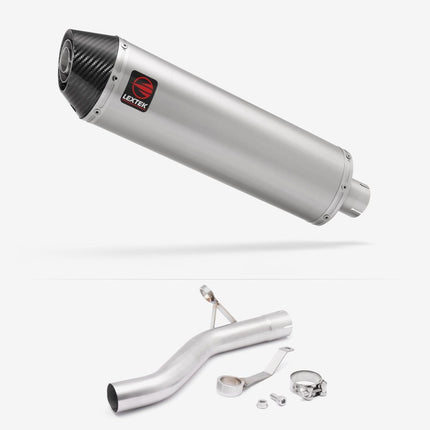 Lextek Brushed Stainless Steel RP1 400mm Exhaust with Link Pipe for BMW F900 R/XR 2020-2026