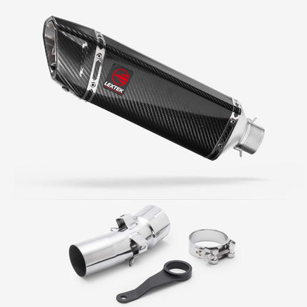 Lextek Carbon Fibre ST6C 300mm Exhaust with Link Pipe for BMW R1250 GS 2019-2024
