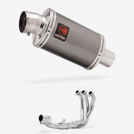 Lextek Smoked Stainless Steel OP15 200mm Exhaust System for Yamaha Tracer 9 GT 2021-2024