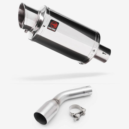 Lextek YP4 Stainless Steel 200mm Polished with Link pipe for Kawasaki Z125 2018-2024