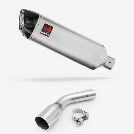 Lextek Matt Stainless Steel VP1 300mm Exhaust with Link pipe for Kawasaki Z125 2018-2024