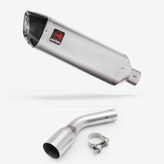 Lextek Matt Stainless Steel VP1 300mm Exhaust with Link pipe for Kawasaki Z125 2018-2024
