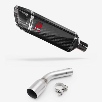 Lextek Carbon Fibre SP9C 300mm Exhaust with Link pipe for Kawasaki Z125 2018-2024