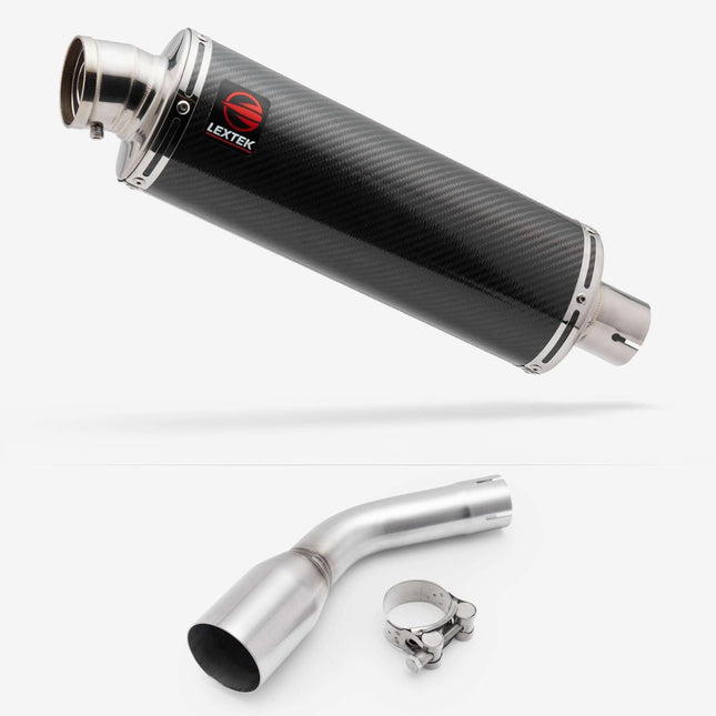 Lextek Carbon Fibre OP8C Carbon Fibre 350mm with Link pipe for Kawasaki Z125 2018-2024