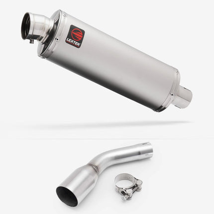 Lextek Matt Stainless Steel OP1 350mm Exhaust with Link pipe for Kawasaki Z125 2018-2024