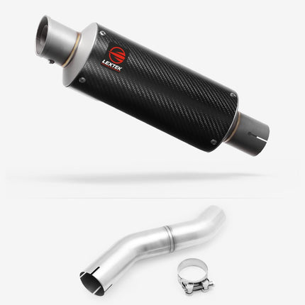 Lextek Carbon Fibre GP8C 240mm Exhaust with Link pipe for Honda CBR 500 R 2025