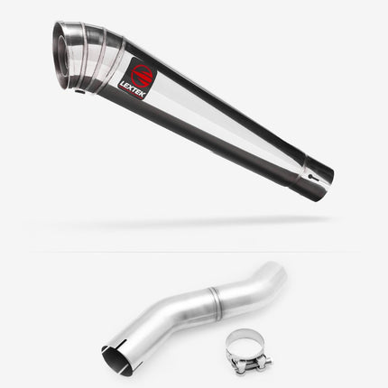 Lextek Polished Stainless Steel MP4 300mm Exhaust with Link pipe for Honda CBR 500 R 2025