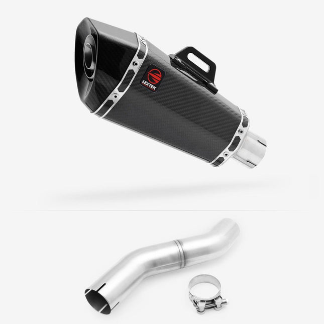 Lextek Carbon Fibre XP8C 210mm Exhaust with Link pipe for Honda CBR 500 R 2025
