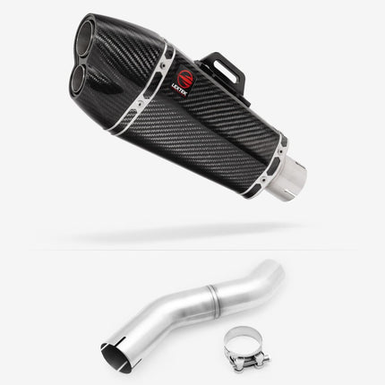 Lextek Carbon Fibre XP13C 210mm Exhaust with Link pipe for Honda CBR 500 R 2025
