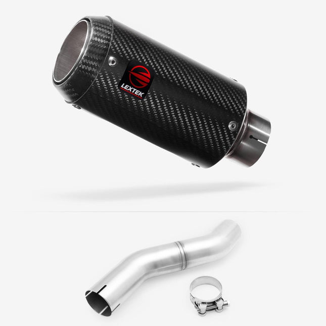 Lextek Carbon Fibre CP8C 150mm Exhaust with Link pipe for Honda CBR 500 R 2025