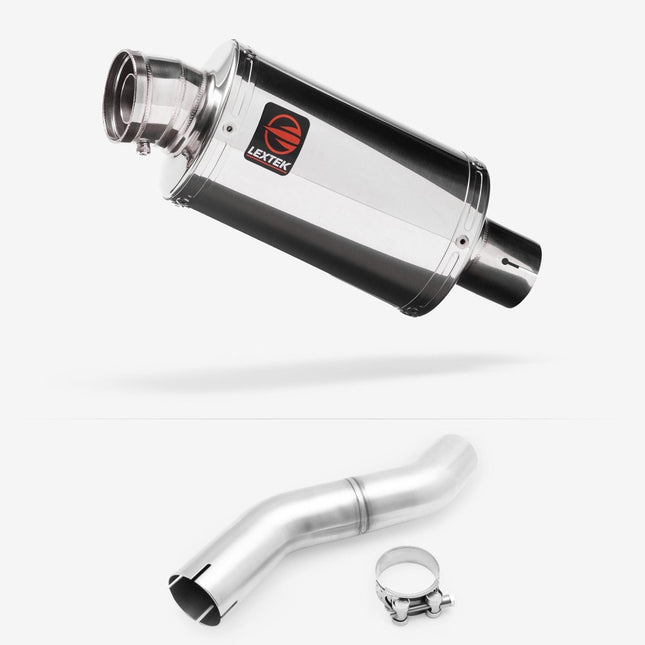 Lextek Polished Stainless Steel OP4 200mm Exhaust with Link pipe for Honda CBR 500 R 2025