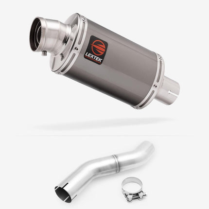 Lextek Smoked Stainless Steel OP15 200mm Exhaust with Link pipe for Honda CBR 500 R 2025