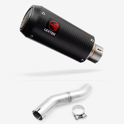 Lextek Carbon Fibre CP9C 180mm Exhaust with Link pipe for Honda CBR 500 R 2025