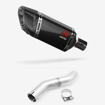 Lextek Carbon Fibre SP11C 200mm Exhaust with Link pipe for Honda CBR 500 R 2025