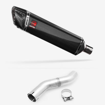 Lextek Carbon Fibre SP7C 400mm Exhaust with Link pipe for Honda CBR 500 R 2025