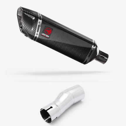 Lextek Gloss Carbon Fibre SP9C 300mm with Link Pipe for Cf moto 450 MT (23-26)