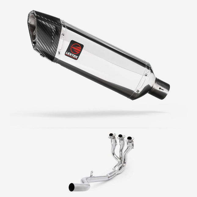 Lextek Polished Stainless Steel SP4 Exhaust System for Triumph Daytona 660 2024-2026