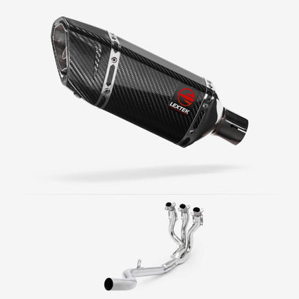 Lextek Carbon Fibre SP11C 200mm Exhaust System for Triumph Daytona 660 2024-2026