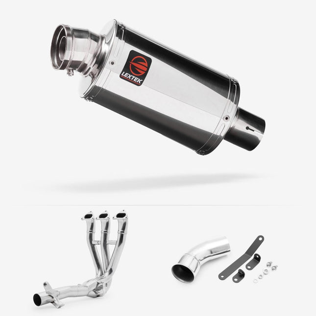 Lextek Chrome Stainless Steel OP4 200mm Full system for Triumph Speed Triple 1200 2021-2024
