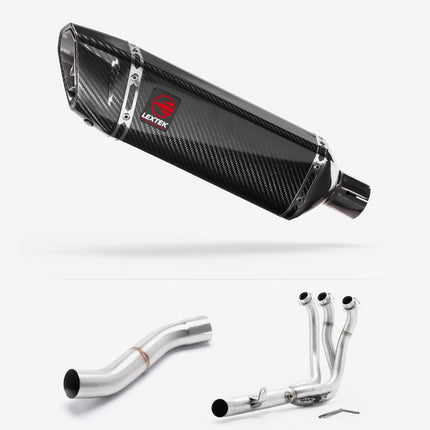 Lextek Gloss Carbon Fibre SP9C 300mm High Level Full system for Yamaha MT-09 2024-2026