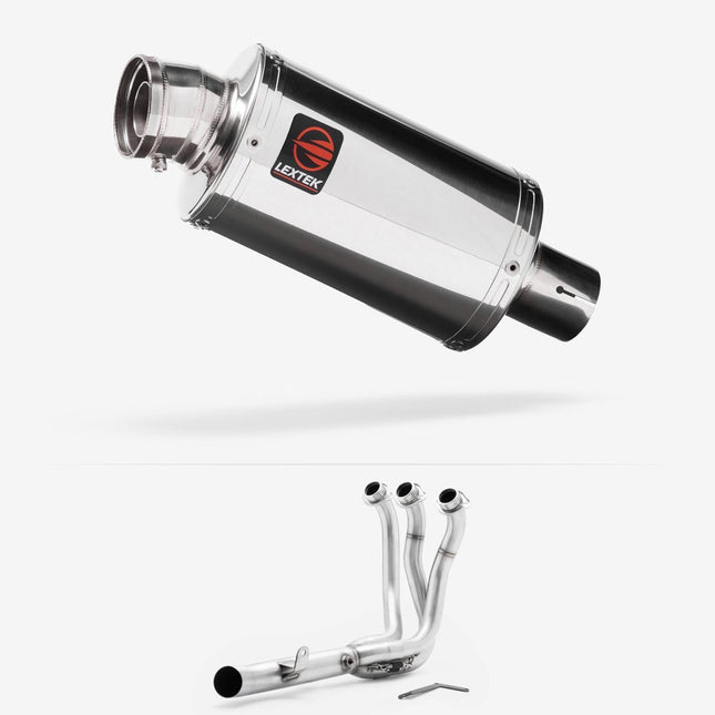 Lextek Chrome Stainless Steel OP4 200mm Low Level Full System for Yamaha MT-09 2024-2026