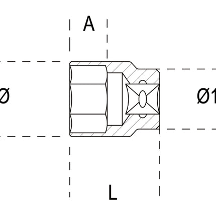 Hexagon Hand Socket 1/2 8mm - Beta Tools 920A 8