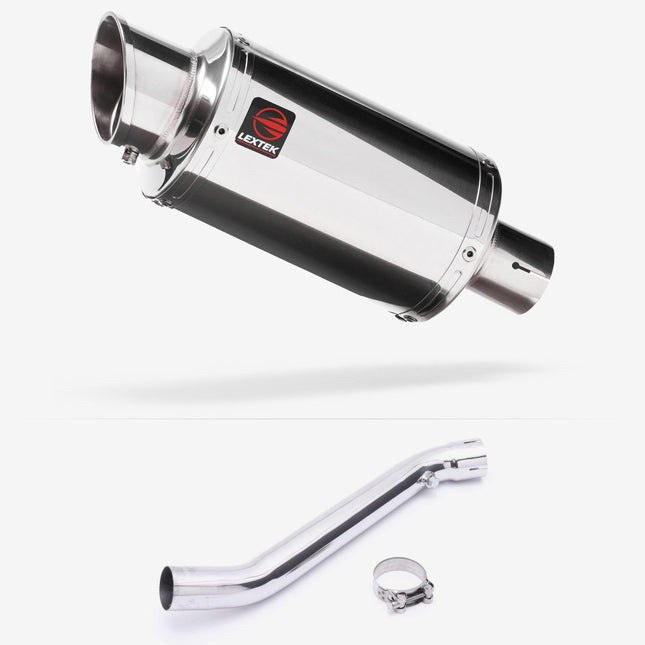 Lextek Stainless Steel YP4 Stubby Exhaust 200mm with Link Pipe for Kawasaki ZX-10R Ninja (11-16)