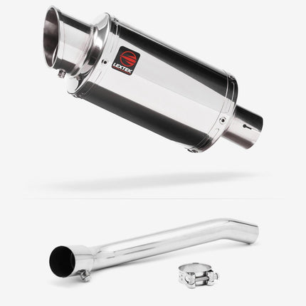 Lextek Stainless Steel YP4 Stubby Exhaust 200mm with Link Pipe for Suzuki GSXR 1000 (07-08)