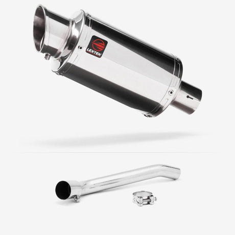 Lextek YP4 S/Steel Stubby Exhaust 200mm with De-Cat Link Pipe for Suzuki GSXR 1000 (07-08)