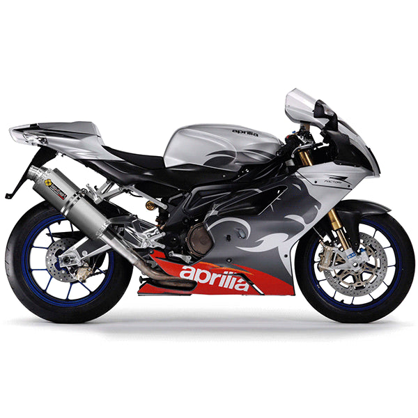 Lextek OP1 Matt S/Steel Exhaust 350mm with Link Pipes for Aprilia RSV 1000 R (04-08)/Tuono (05-09)